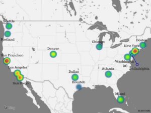 Price Heat Map – Coworking Trends in the USA